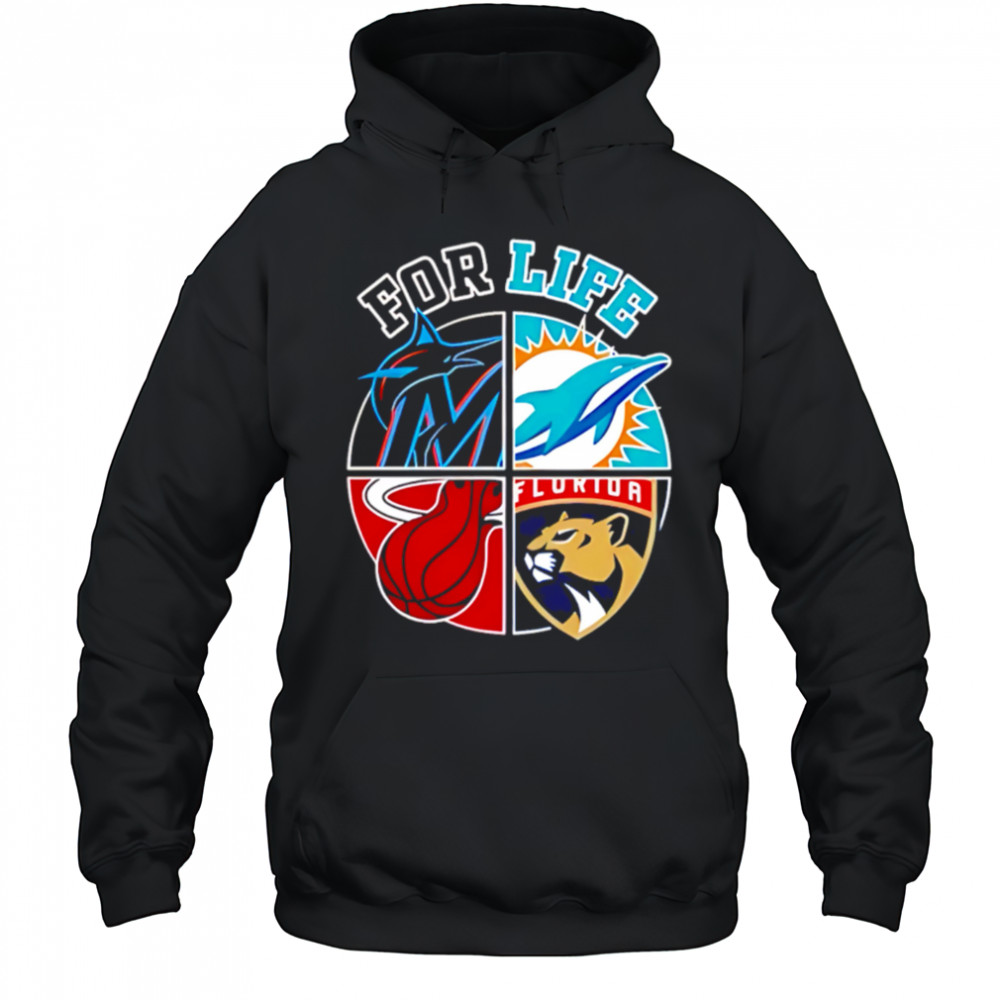 MiamI dolphins marlins heat and panthers for life shirt Hoodie