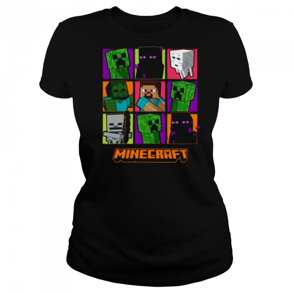 Minecraft Creeper Enderman Characters Grid Shirt Women's T-shirt