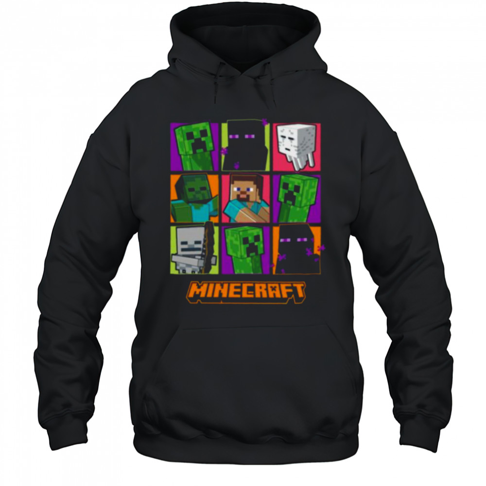 Minecraft Creeper Enderman Characters Grid Shirt Hoodie