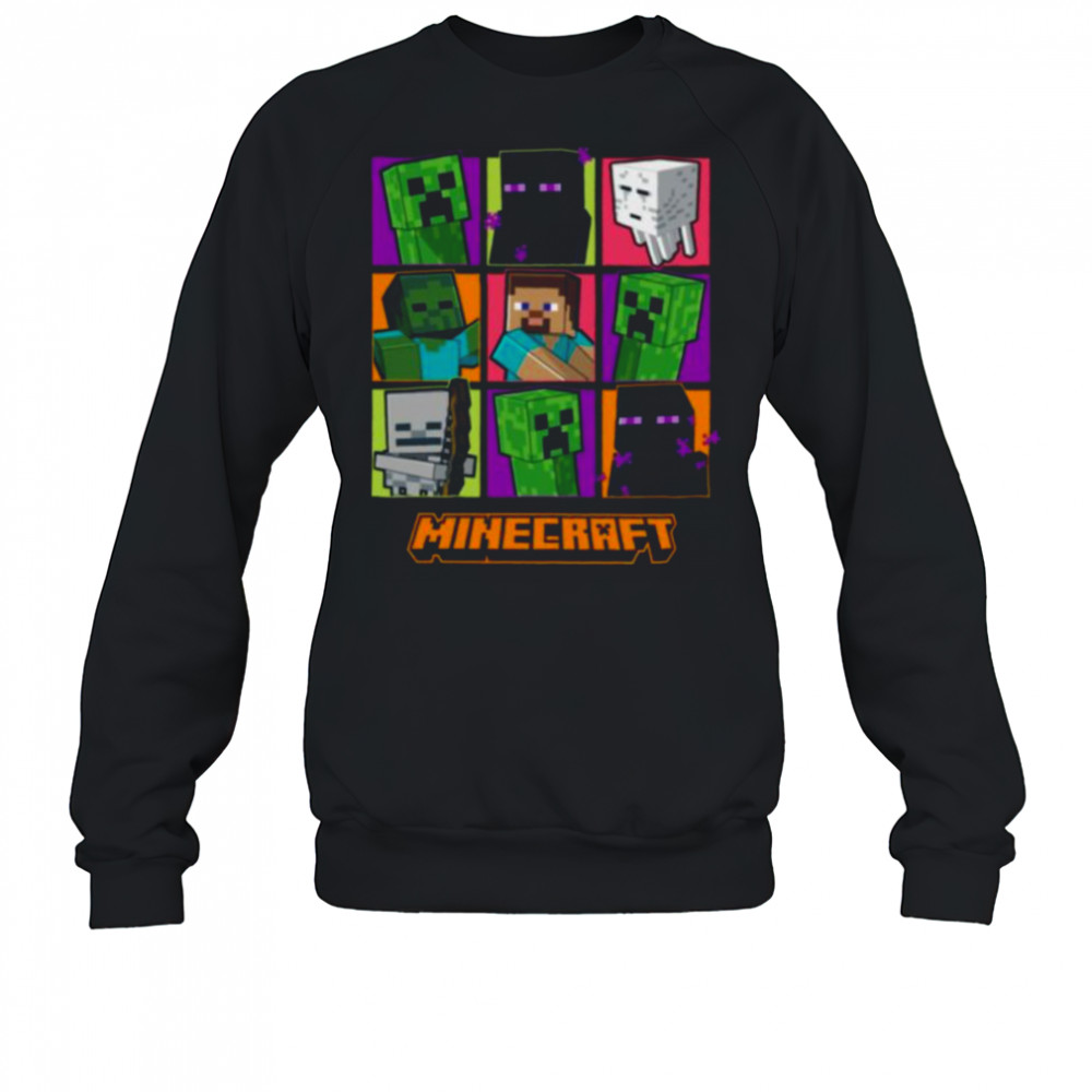 Minecraft Creeper Enderman Characters Grid Shirt Sweatshirt