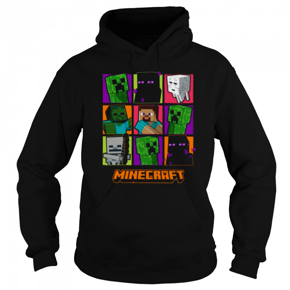 Minecraft Creeper Enderman Characters Grid Shirt Sweatshirt