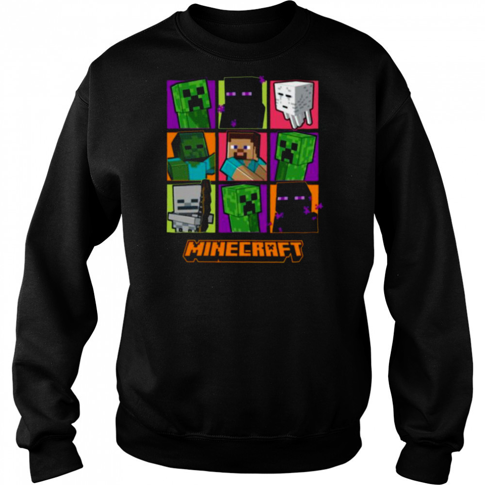 Minecraft Creeper Enderman Characters Grid Shirt Hoodie