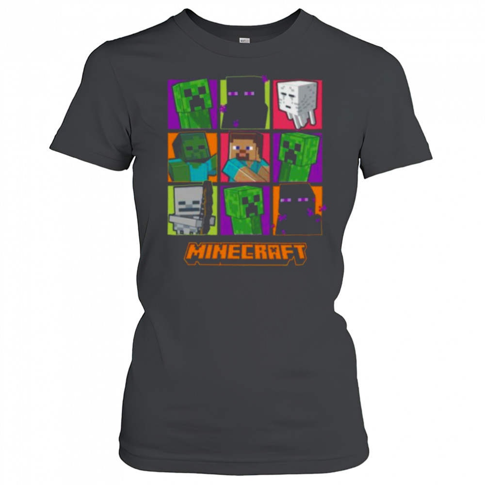 Minecraft Creeper Enderman Characters Grid Shirt Women's T-shirt