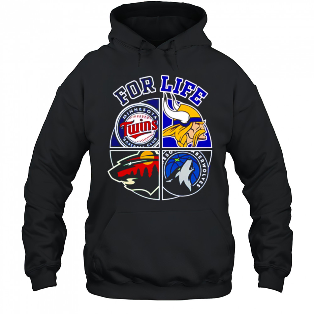Minnesota vikings twins timberwolves and wild for life shirt Hoodie