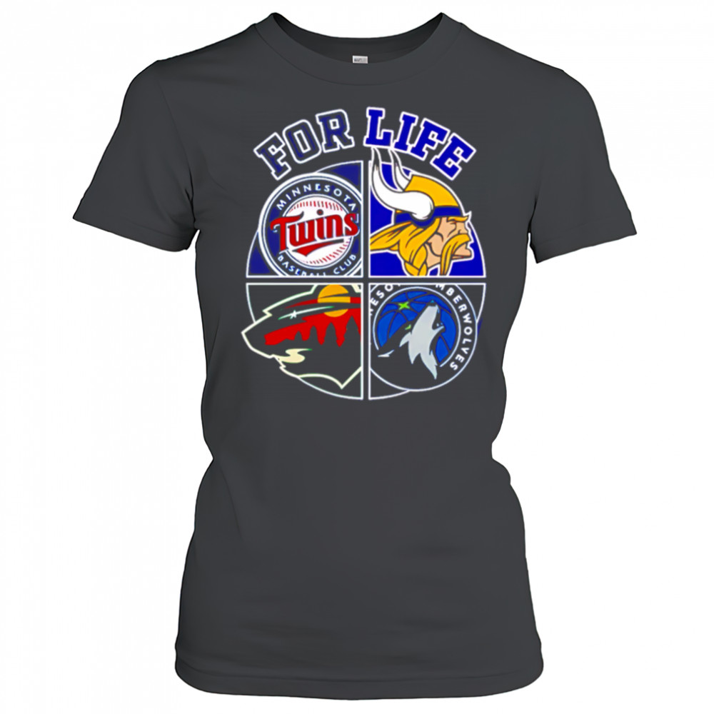 Minnesota vikings twins timberwolves and wild for life shirt Women's T-shirt