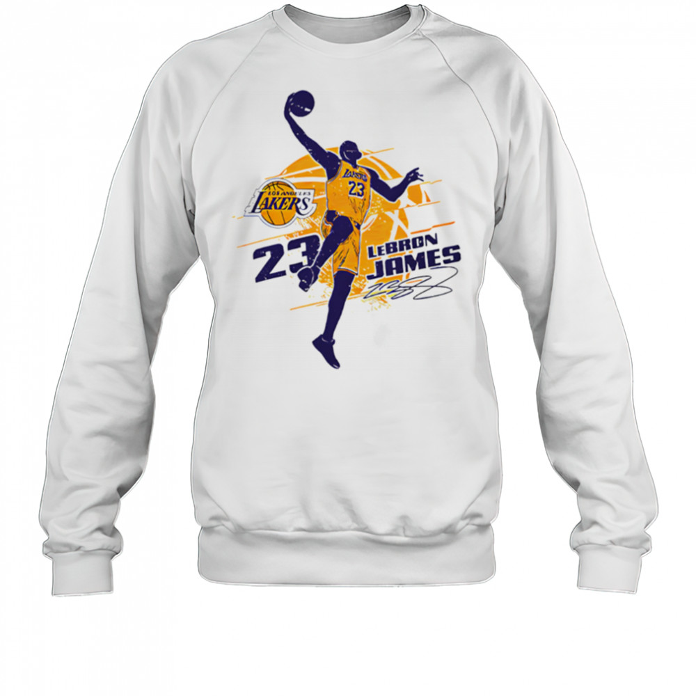 NBA Los Angeles Lakers LeBron James 23 Silhouette Design shirt Sweatshirt