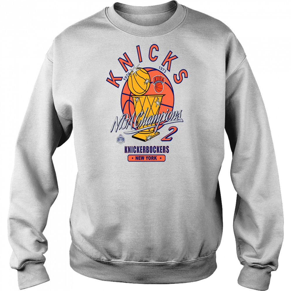 New York Knicks NBA Champions 2 Knickerbockers New York golden trophy shirt Hoodie