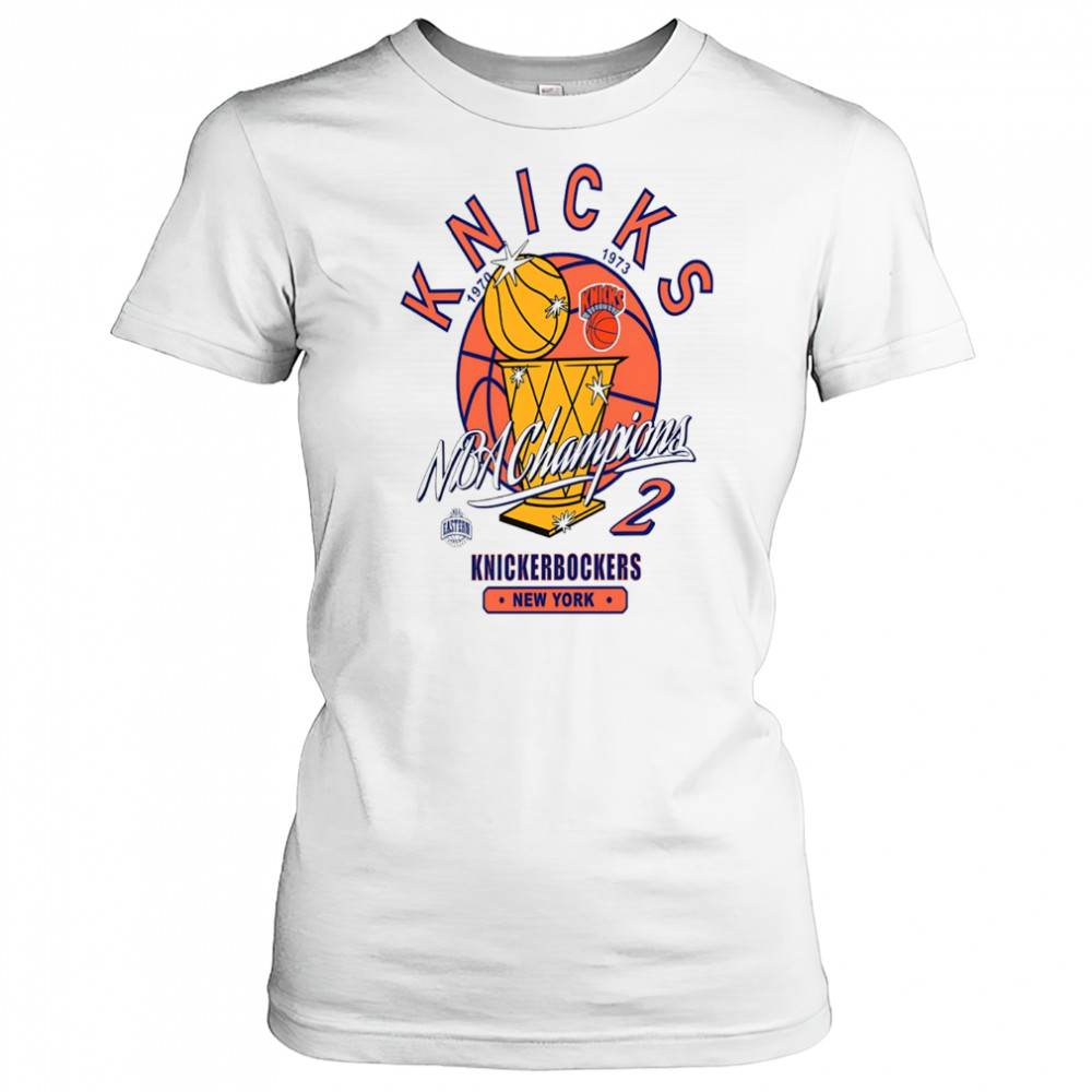 New York Knicks NBA Champions 2 Knickerbockers New York golden trophy shirt Women's T-shirt