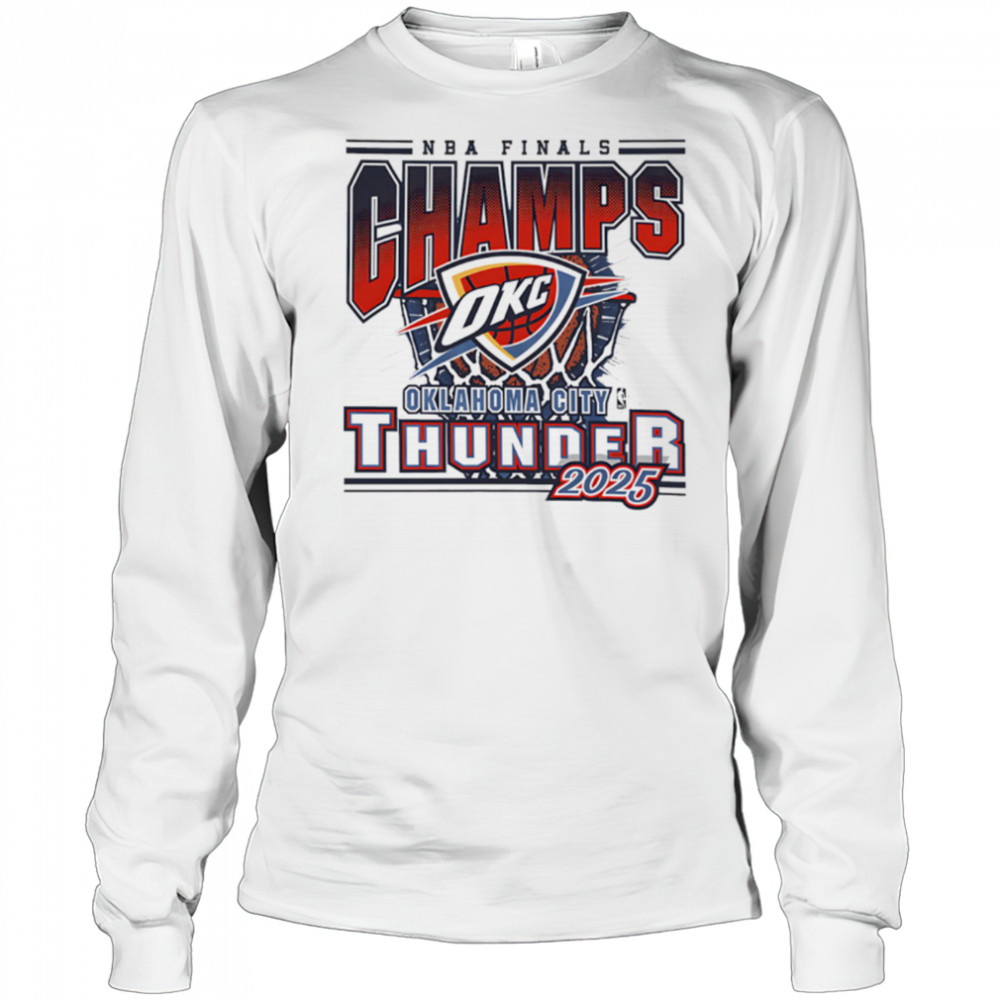 Oklahoma City Thunder 2025 Nba Champions logo Champs shirt Long Sleeved