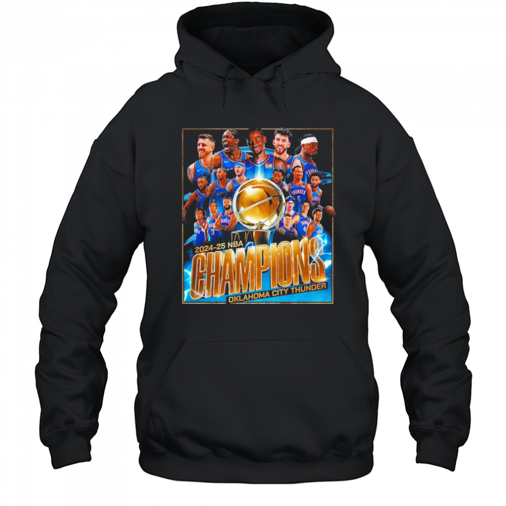 Oklahoma City Thunder 2025 NBA Finals Champions Roster Photo T-Shirt Hoodie