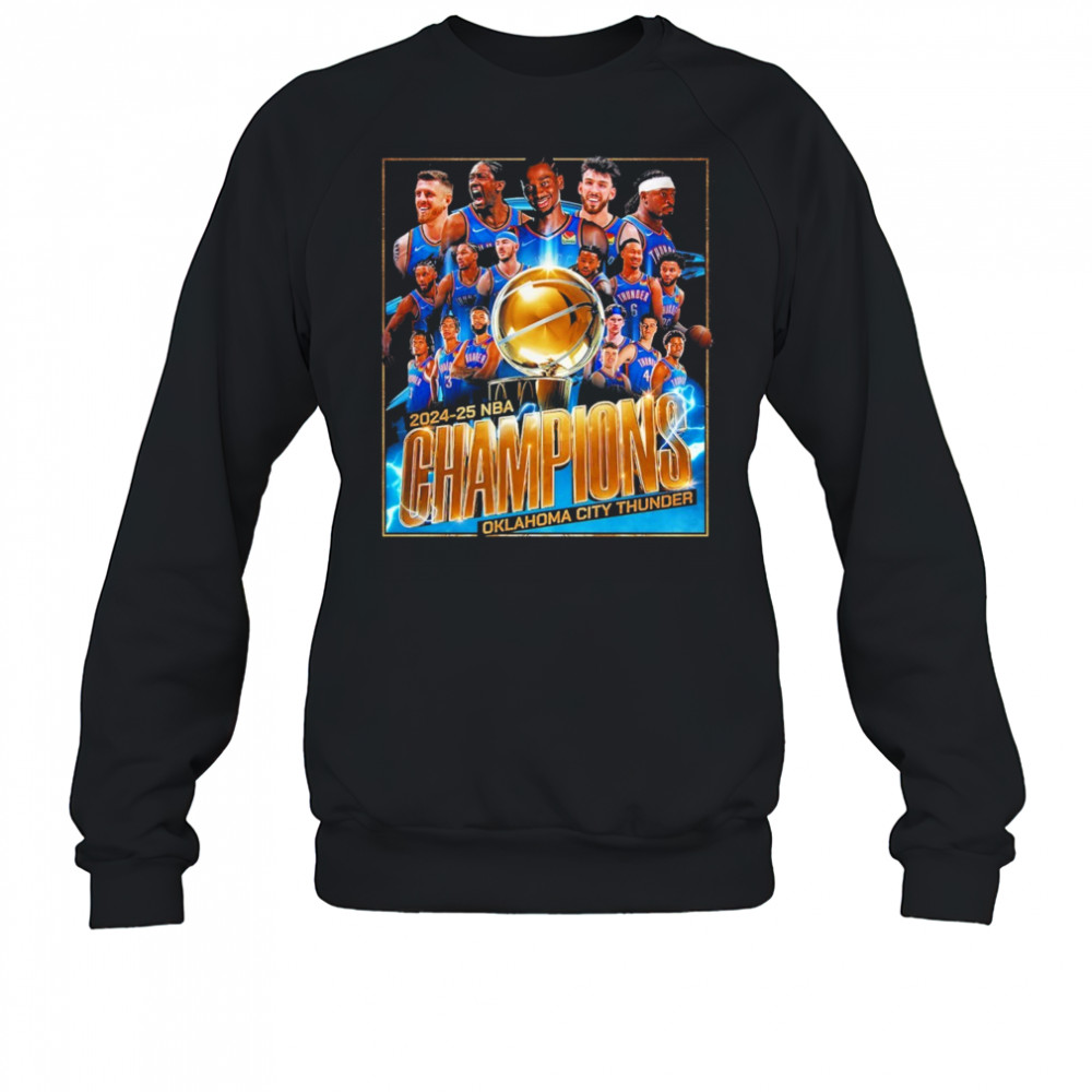 Oklahoma City Thunder 2025 NBA Finals Champions Roster Photo T-Shirt Sweatshirt