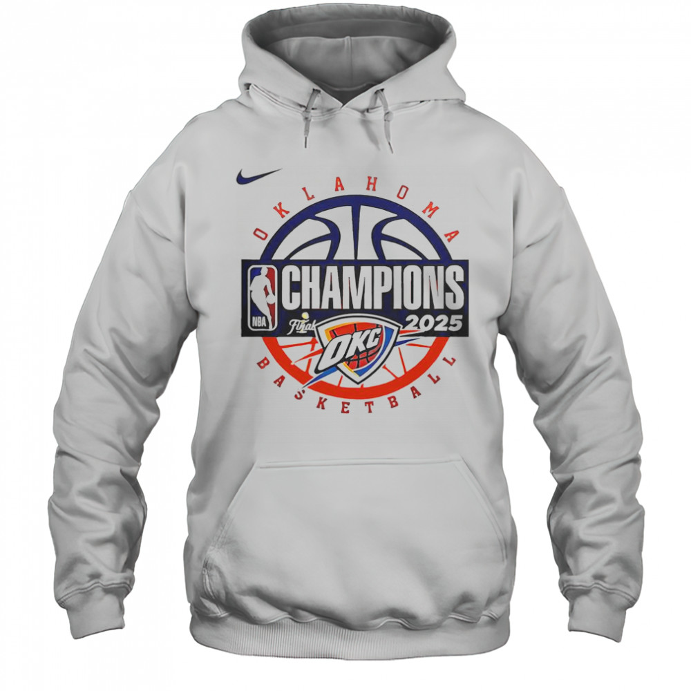 Oklahoma City Thunder Men’s Basketball 2025 NBA Champions T-Shirt Hoodie