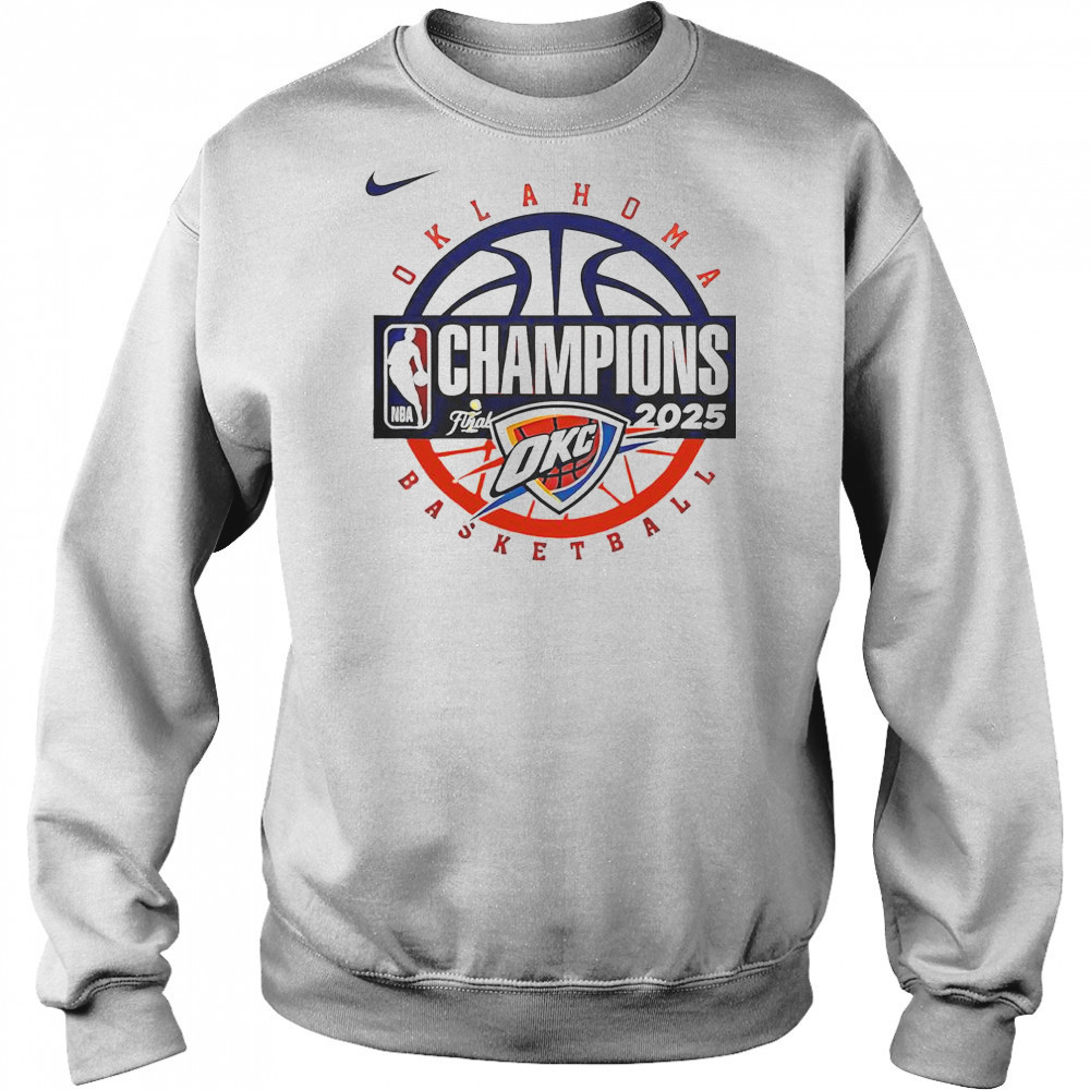 Oklahoma City Thunder Men’s Basketball 2025 NBA Champions T-Shirt Hoodie