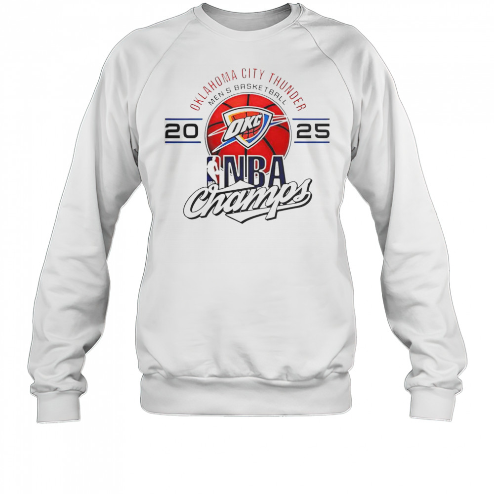 Oklahoma City Thunder Men’s Basketball 2025 NBA Champs Logo T-Shirt Sweatshirt