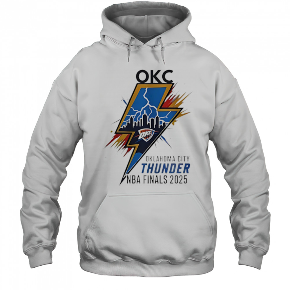 Oklahoma City Thunder NBA Finals 2025 Skyline Lightning shirt Hoodie