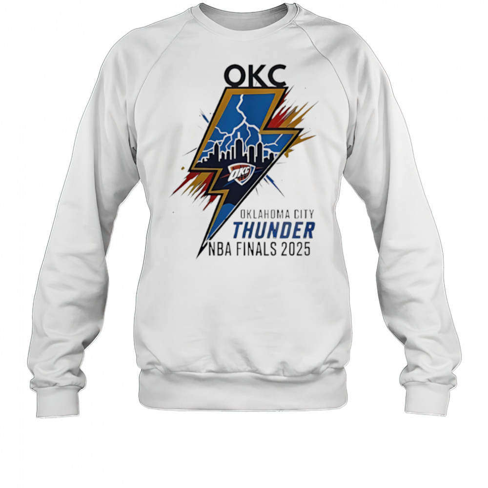 Oklahoma City Thunder NBA Finals 2025 Skyline Lightning shirt Sweatshirt