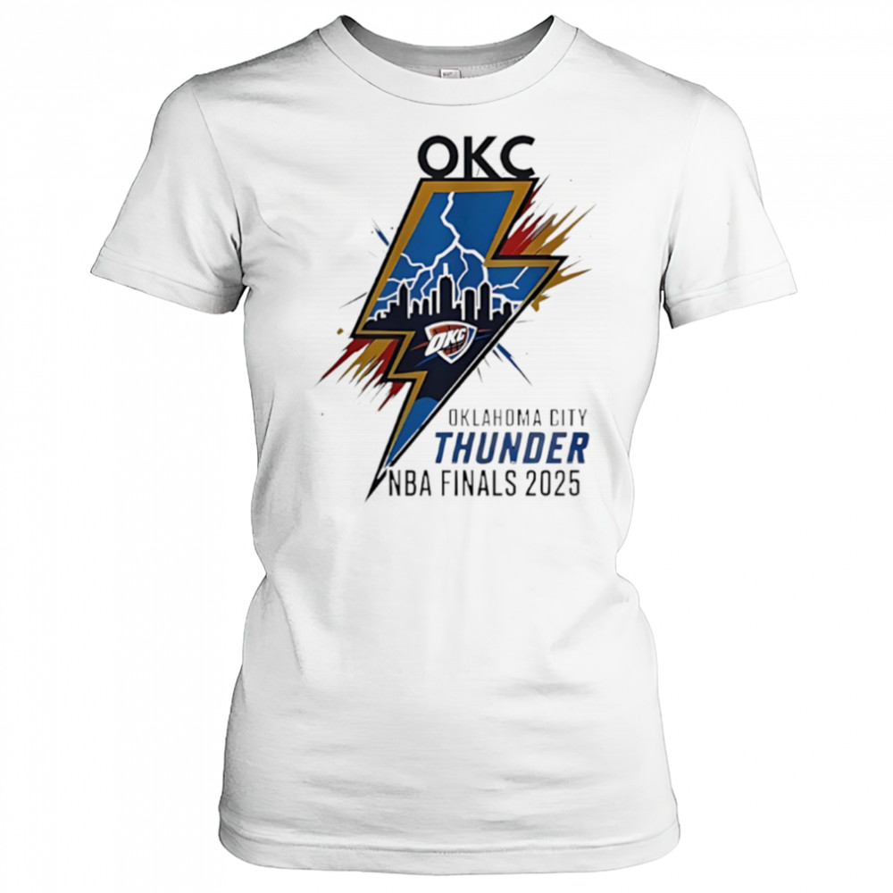 Oklahoma City Thunder NBA Finals 2025 Skyline Lightning shirt Women's T-shirt