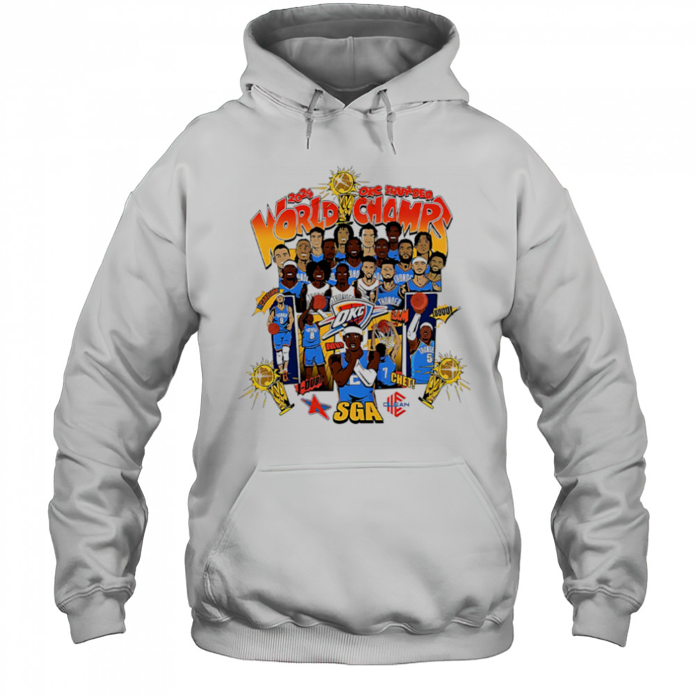 Oklahoma City Thunder Nba World Champ Sga Chet J-dub Carushow Slava Luuuu team players cartoon shirt Hoodie