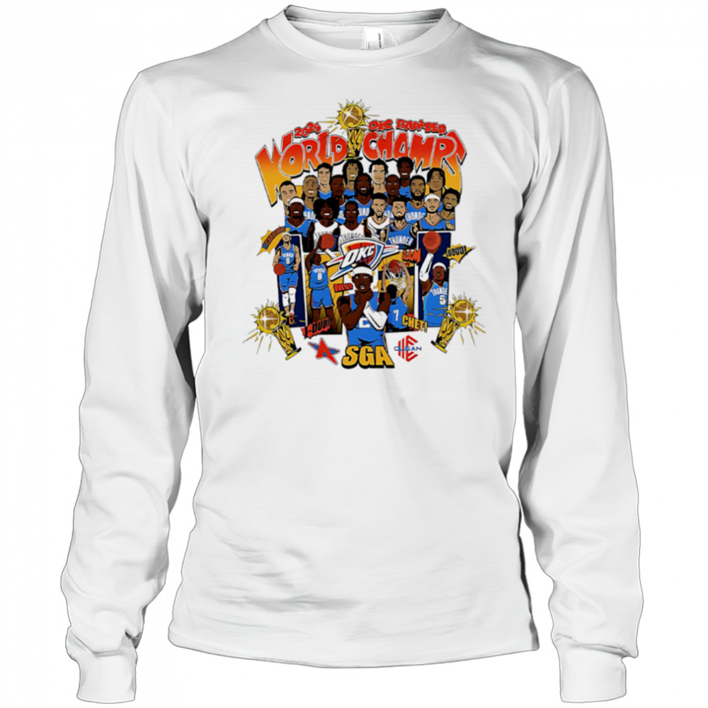 Oklahoma City Thunder Nba World Champ Sga Chet J-dub Carushow Slava Luuuu team players cartoon shirt Long Sleeved