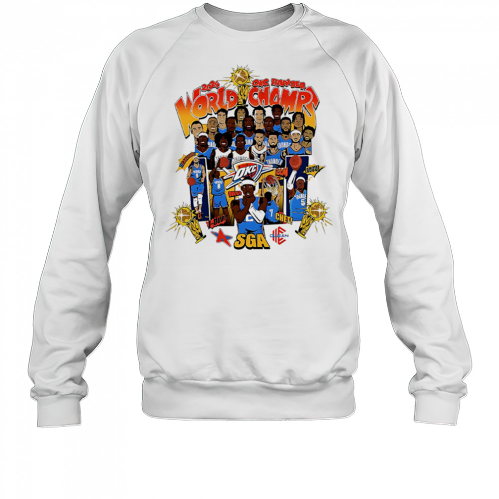 Oklahoma City Thunder Nba World Champ Sga Chet J-dub Carushow Slava Luuuu team players cartoon shirt Sweatshirt