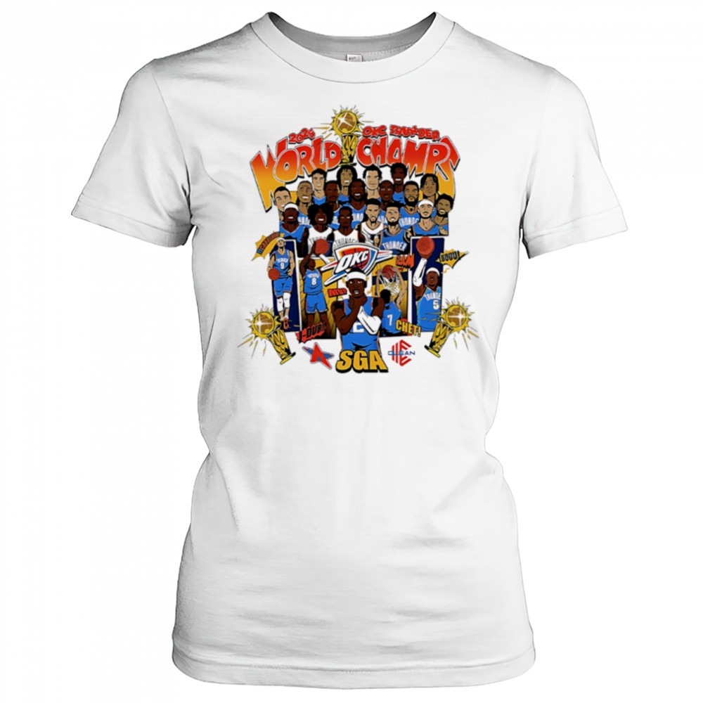 Oklahoma City Thunder Nba World Champ Sga Chet J-dub Carushow Slava Luuuu team players cartoon shirt Women's T-shirt