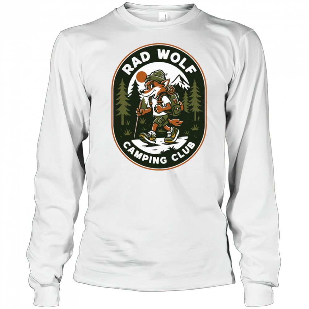 Rad Wolf Camping Club logo shirt Long Sleeved