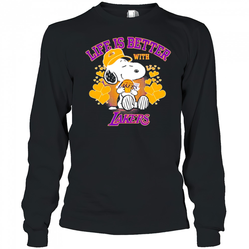 Snoopy Life is Better with Lakers shirt Long Sleeved