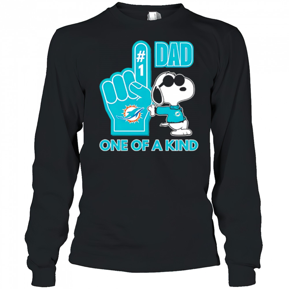 Snoopy Miami Dolphins #1 DAD One of A Kind shirt Long Sleeved