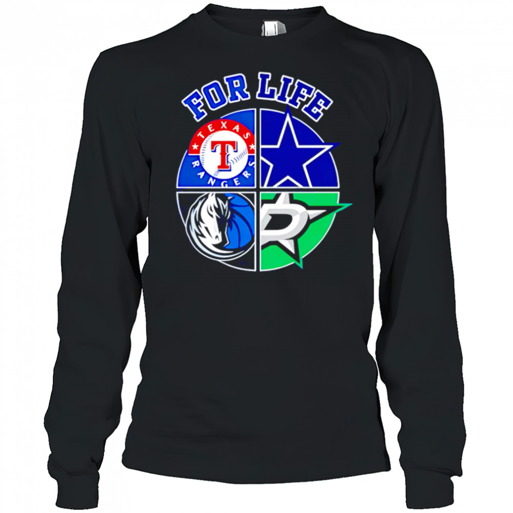 Texas rangers Cowboys stars and mavericks for life shirt Long Sleeved
