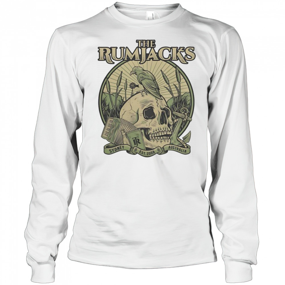 The Rumjacks Crow Skull Sydney Australia Est 2008 T-Shirt Long Sleeved