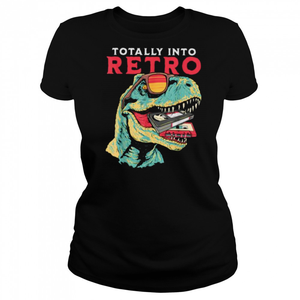 Totally Into Retro Dinosaur T rex VHS Cassette Tape Vintage T Shirt Women's T-shirt