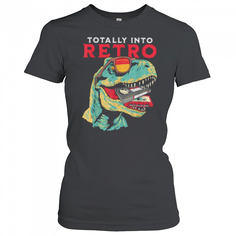 Totally Into Retro Dinosaur T rex VHS Cassette Tape Vintage T Shirt Women's T-shirt