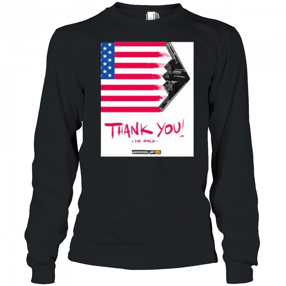 Trump Flag Thank You The World T-Shirt Long Sleeved