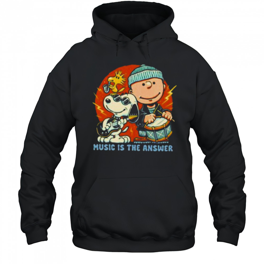 Woodstock Snoopy and Charlie Brown music is the answer shirt Hoodie