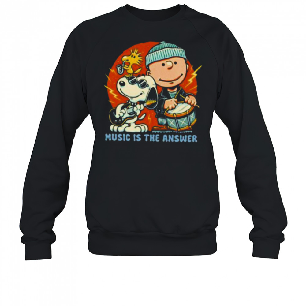 Woodstock Snoopy and Charlie Brown music is the answer shirt Sweatshirt