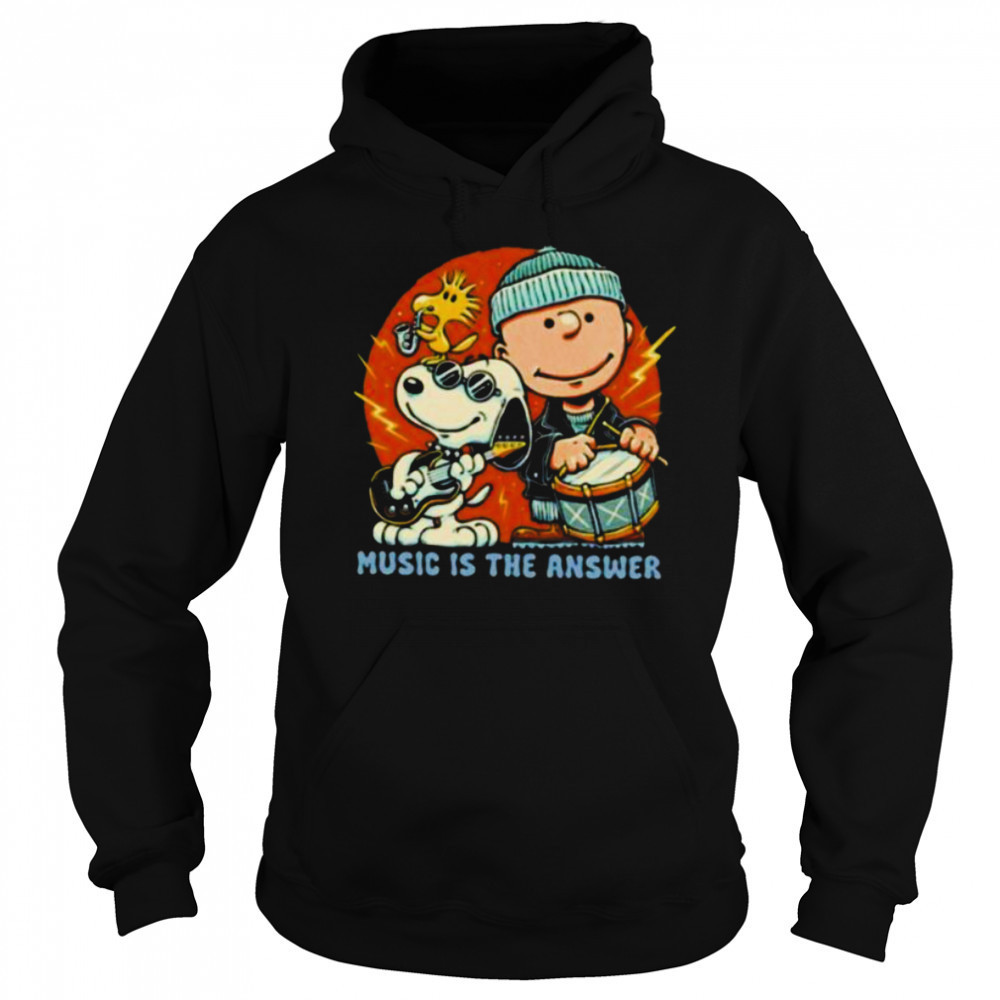 Woodstock Snoopy and Charlie Brown music is the answer shirt Sweatshirt