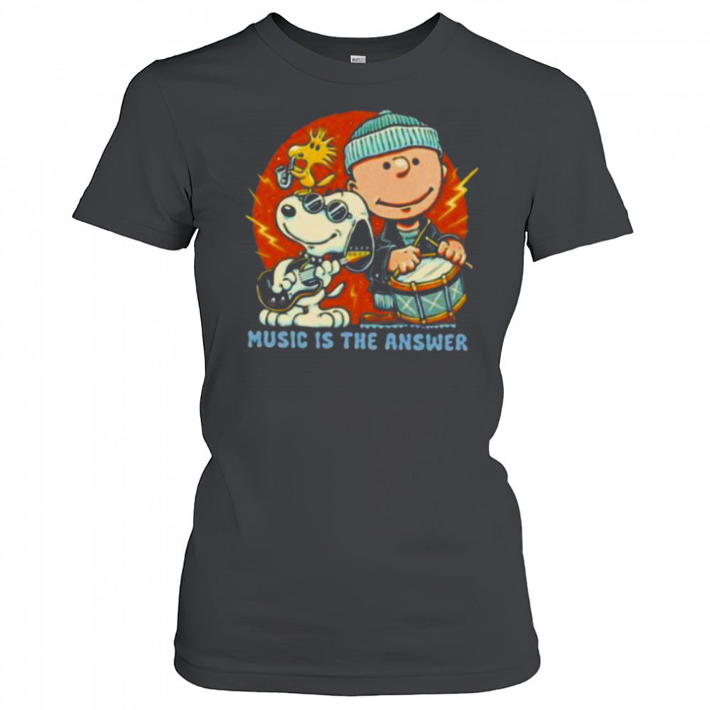Woodstock Snoopy and Charlie Brown music is the answer shirt Women's T-shirt