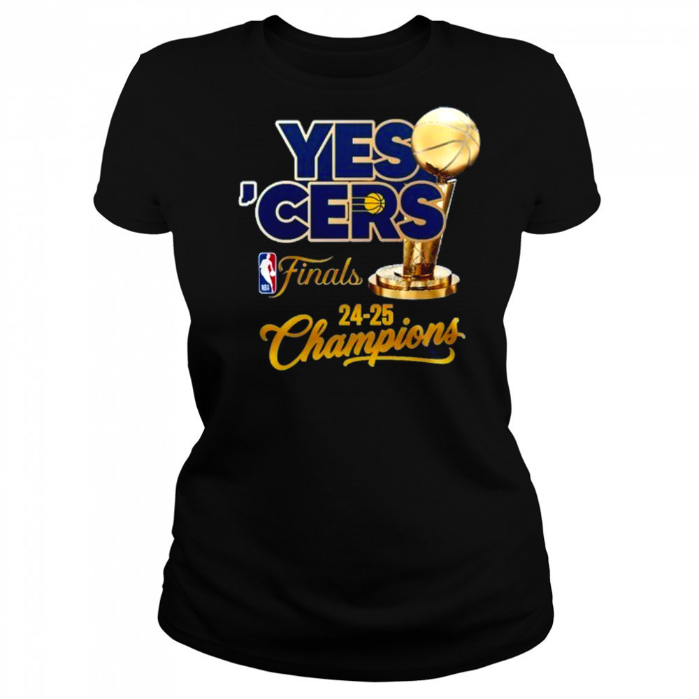 Yes ‘Cers Indiana Pacers NBA Finals 24 25 Champions Trophy logo shirt Women's T-shirt