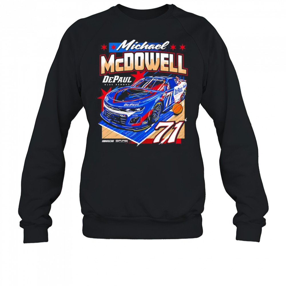 Michael McDowell DePaul blue Demons racing car shirt Sweatshirt