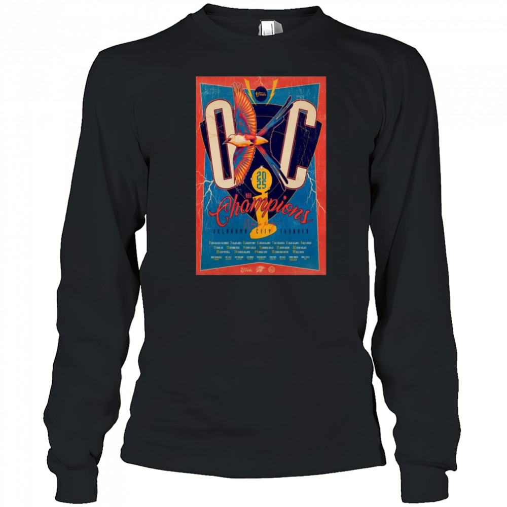 Oklahoma City Thunder Champions Poster T-Shirt Long Sleeved