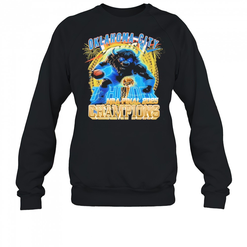 Oklahoma City Thunder NBA 2025 Finals Champions mascot lightning shirt Sweatshirt