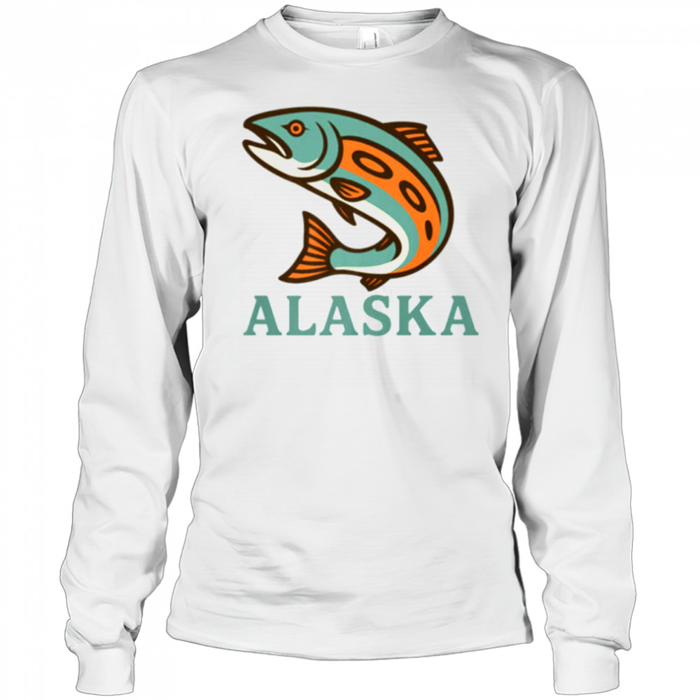 Alaska Salmon Fishing Native American Indigenous Tlingit Art Shirt Long Sleeved