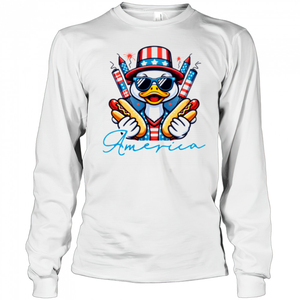 America Duckth Of July 4th of July Independence Day Shirt Long Sleeved