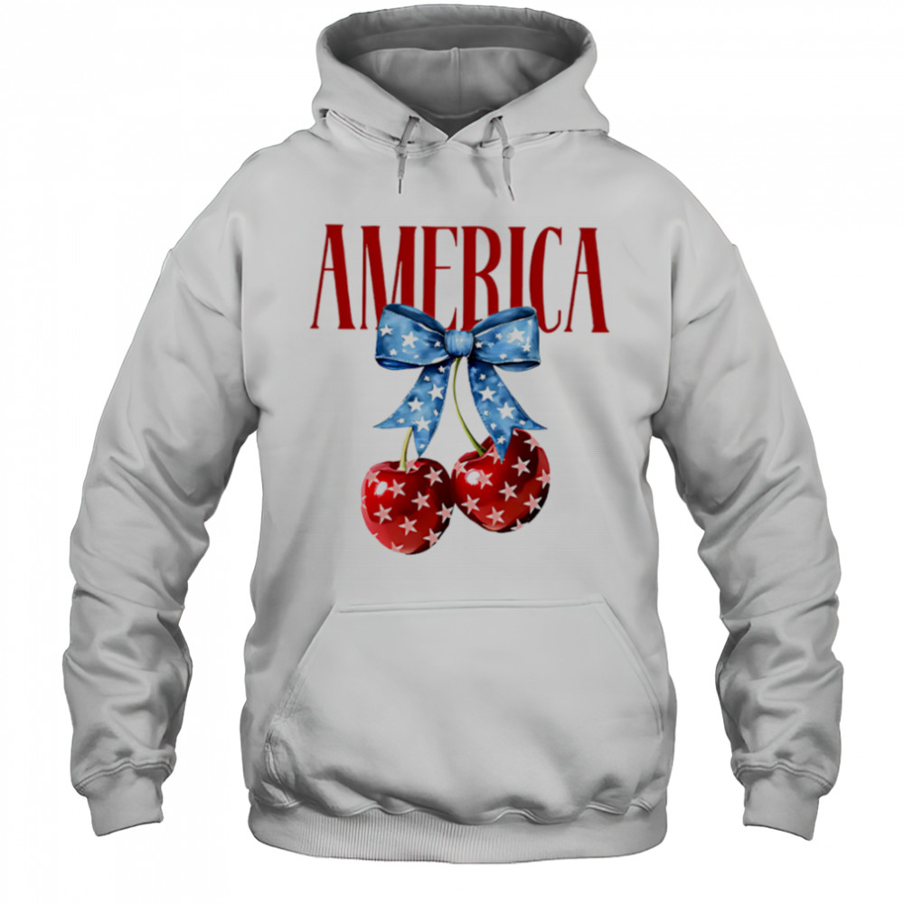 American flag cherry bow shirt Hoodie