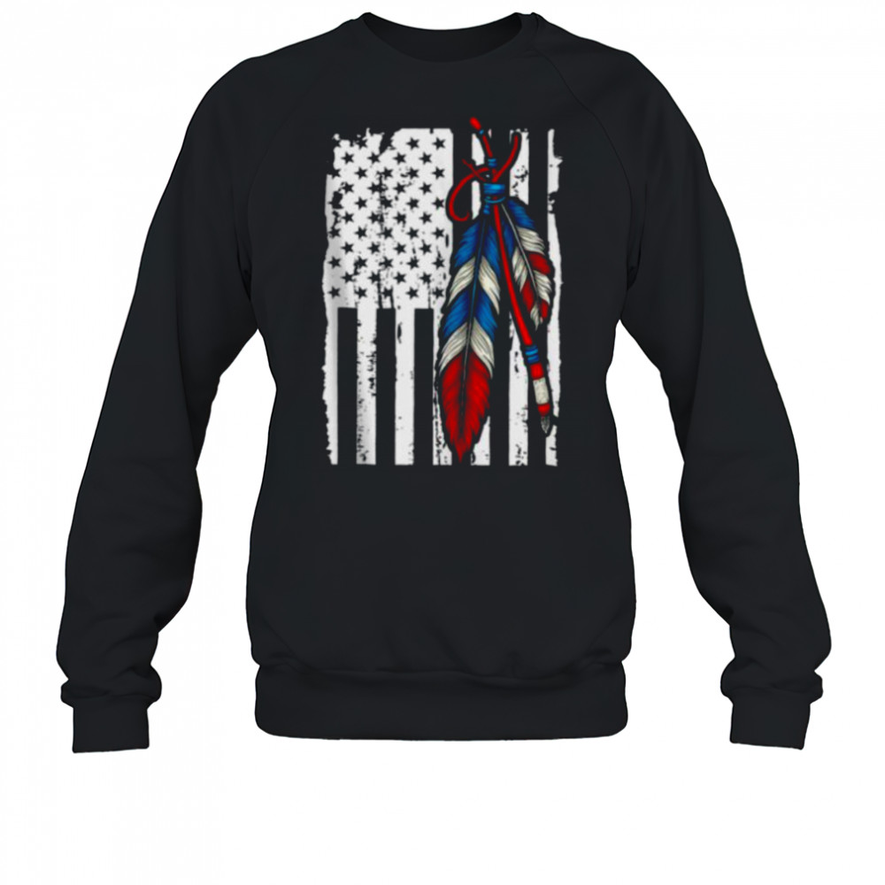 American Flag Native Feather Pride Month Indigenous SHirt Sweatshirt