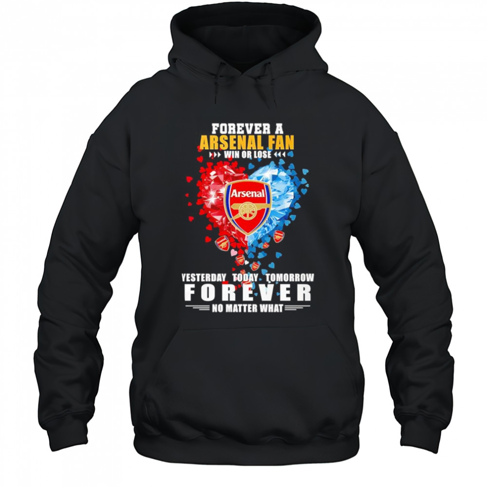 Forever a Arsenal fan win or lose yesterday today tomorrow shirt Hoodie