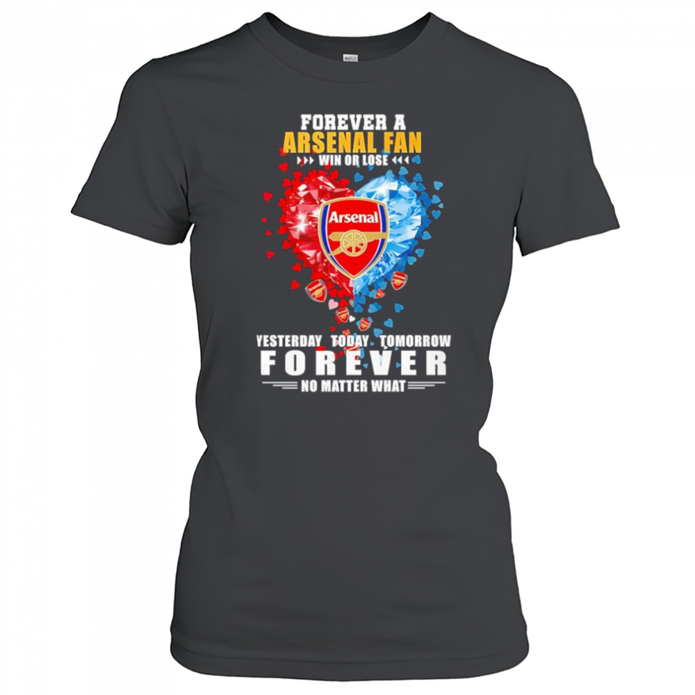 Forever a Arsenal fan win or lose yesterday today tomorrow shirt Women's T-shirt