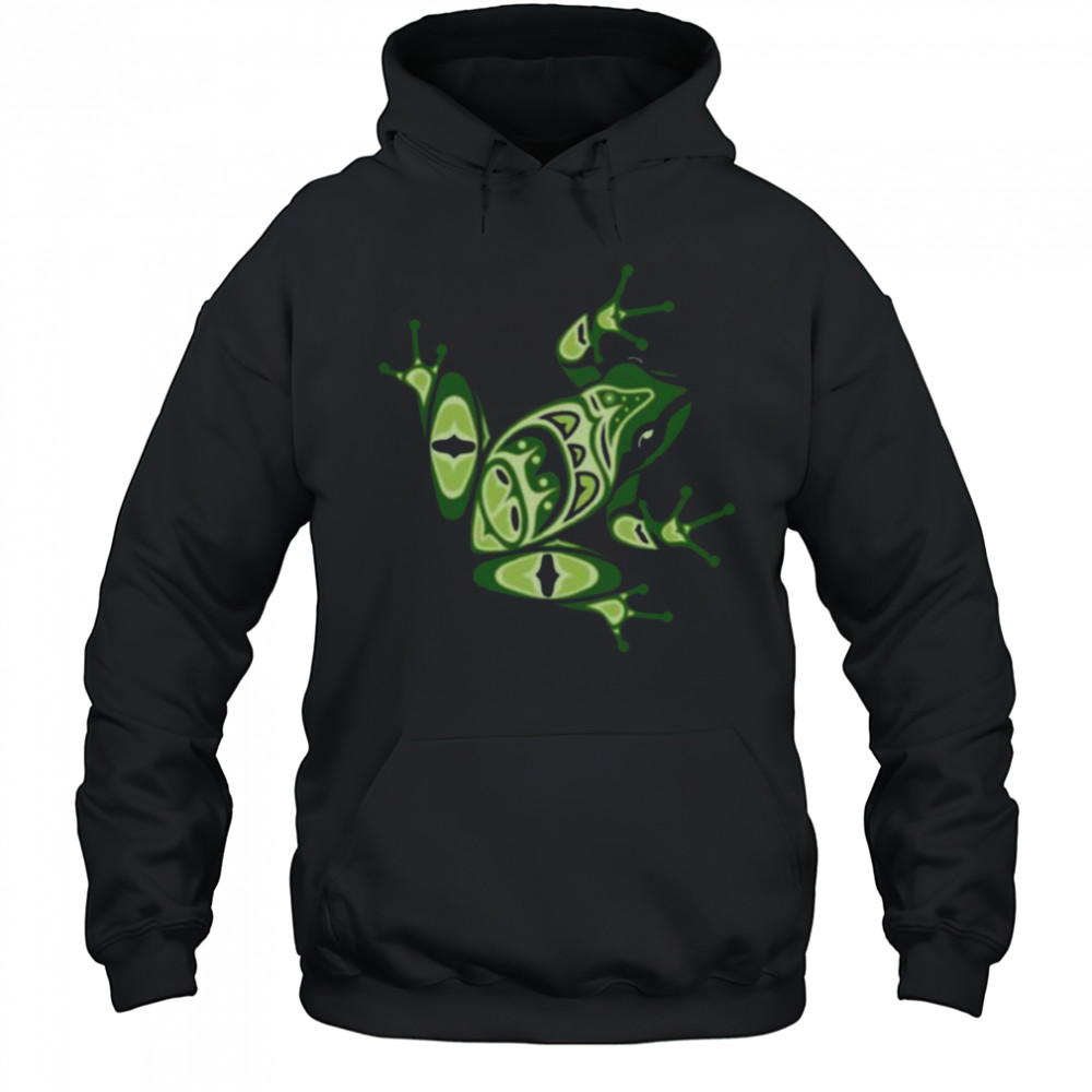 Green Frog Pacific Northwest Native American Indian Style Shirt Hoodie