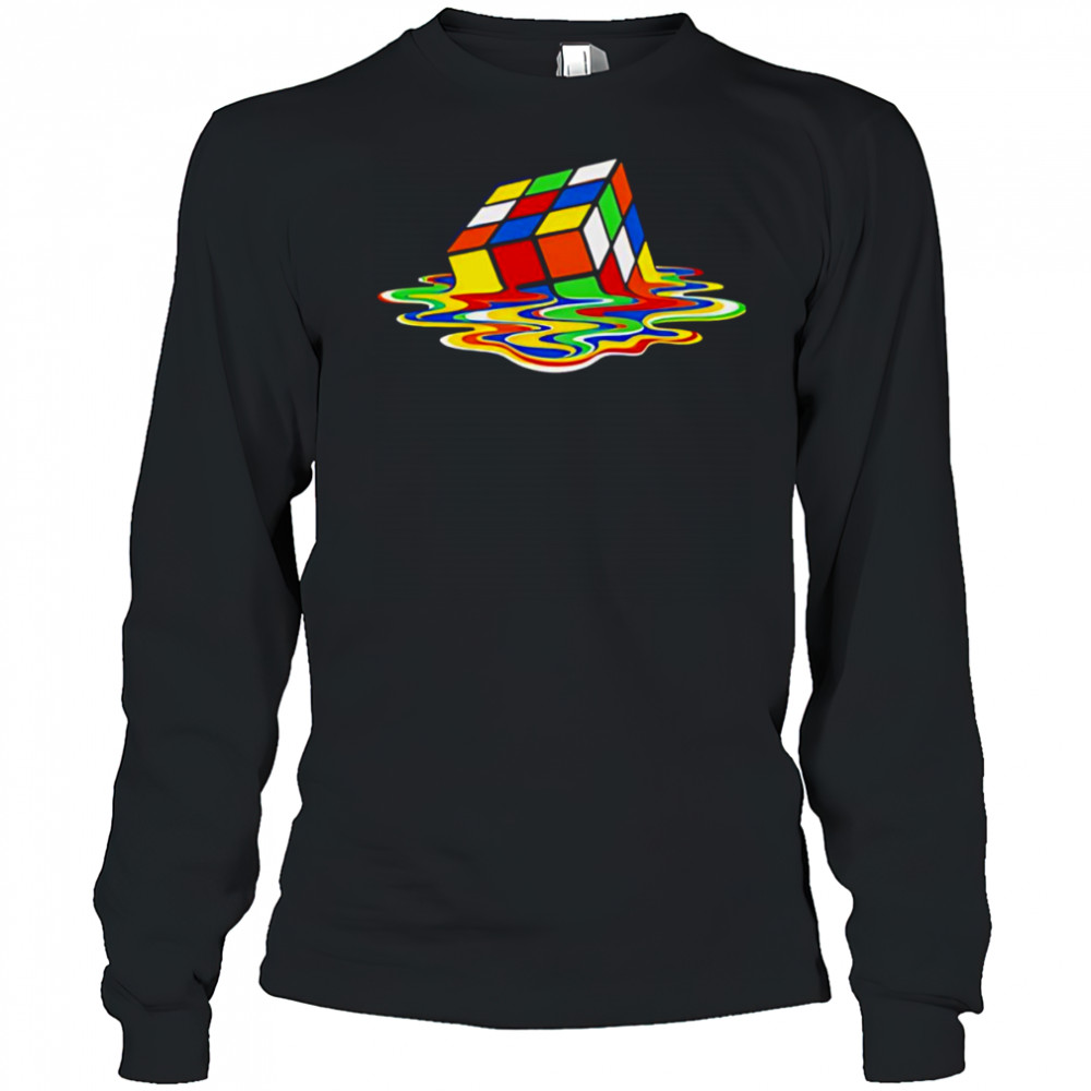 Melting Rubiks Cube shirt Long Sleeved