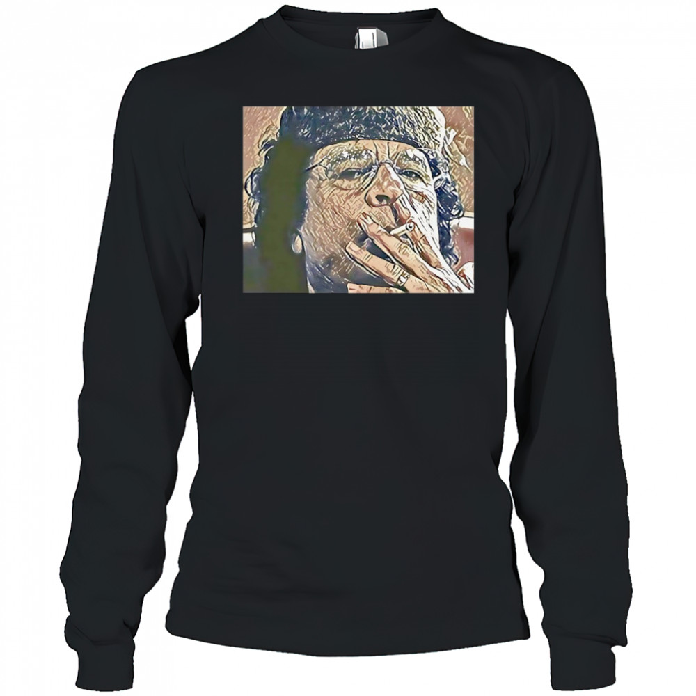 Muammar Gaddafi smoking shirt Long Sleeved